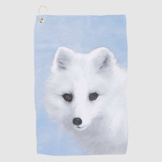 Arctic Fox Painting - Originele Wildlife Art Golfhanddoek (Voorkant)