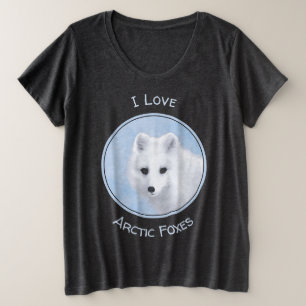 Arctic Fox Painting - Originele Wildlife Art Grote Maat T-shirt