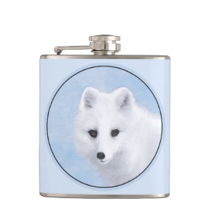 Arctic Fox Painting - Originele Wildlife Art Heupfles
