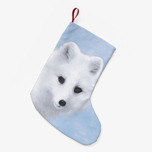 Arctic Fox Painting - Originele Wildlife Art Kleine Kerstsok