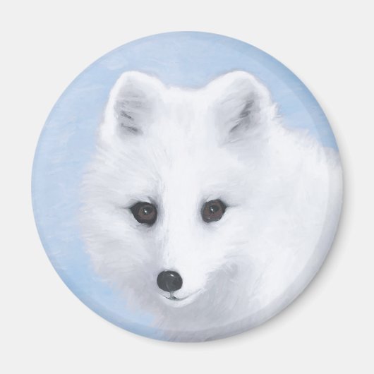 Arctic Fox Painting - Originele Wildlife Art Magneet (Voorkant)