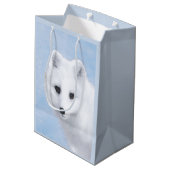 Arctic Fox Painting - Originele Wildlife Art Medium Cadeauzakje (Achterkant Gekanteld)