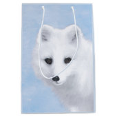 Arctic Fox Painting - Originele Wildlife Art Medium Cadeauzakje (Voorkant)