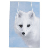 Arctic Fox Painting - Originele Wildlife Art Medium Cadeauzakje (Achterkant)