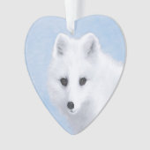 Arctic Fox Painting - Originele Wildlife Art Ornament (voorkant)