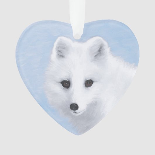 Arctic Fox Painting - Originele Wildlife Art Ornament (voorkant)