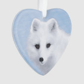 Arctic Fox Painting - Originele Wildlife Art Ornament (voorkant)