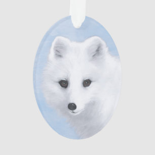 Arctic Fox Painting - Originele Wildlife Art Ornament