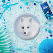 Arctic Fox Painting - Originele Wildlife Art Papieren Bordje (Feest)