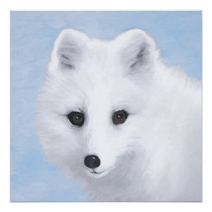 Arctic Fox Painting - Originele Wildlife Art Perfect Poster