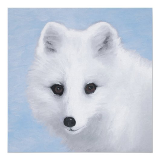 Arctic Fox Painting - Originele Wildlife Art Perfect Poster (Voorkant)