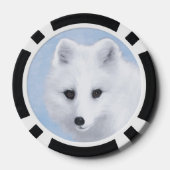 Arctic Fox Painting - Originele Wildlife Art Poker Chips (Achterkant)