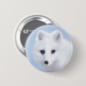 Arctic Fox Painting - Originele Wildlife Art Ronde Button 5,7 Cm (Voorkant /achterkant)