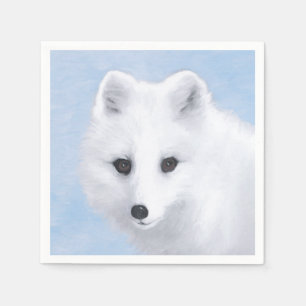 Arctic Fox Painting - Originele Wildlife Art Servet
