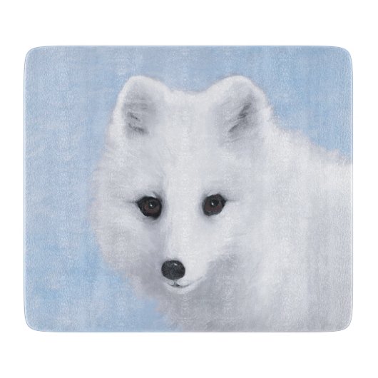 Arctic Fox Painting - Originele Wildlife Art Snijplank (Voorkant)