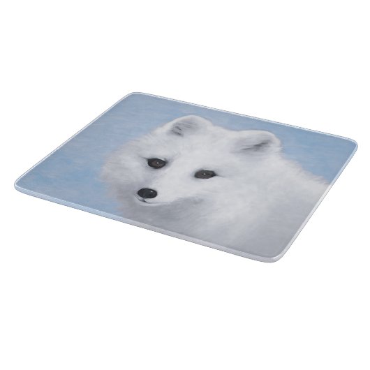 Arctic Fox Painting - Originele Wildlife Art Snijplank (Hoek)