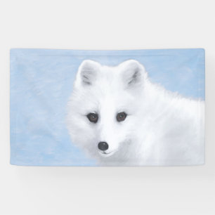 Arctic Fox Painting - Originele Wildlife Art Spandoek