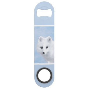 Arctic Fox Painting - Originele Wildlife Art Speed Flessenopener