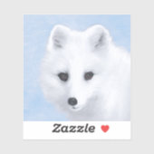 Arctic Fox Painting - Originele Wildlife Art Sticker (Vel)
