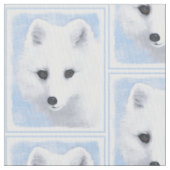 Arctic Fox Painting - Originele Wildlife Art Stof (Close Up)
