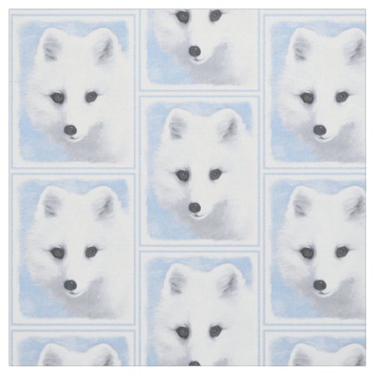 Arctic Fox Painting - Originele Wildlife Art Stof (Swatch)