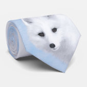 Arctic Fox Painting - Originele Wildlife Art Stropdas (Opgerold)