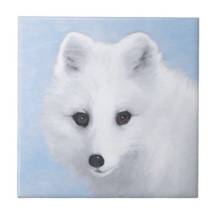 Arctic Fox Painting - Originele Wildlife Art Tegeltje