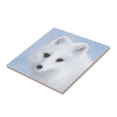 Arctic Fox Painting - Originele Wildlife Art Tegeltje (Zijkant)