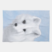 Arctic Fox Painting - Originele Wildlife Art Theedoek (Horizontaal)