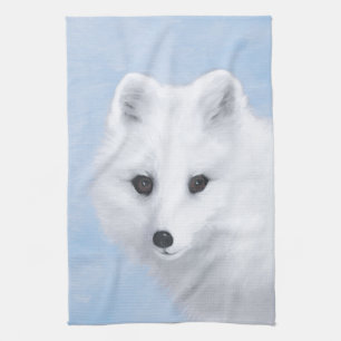 Arctic Fox Painting - Originele Wildlife Art Theedoek