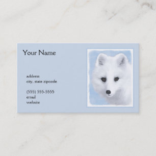 Arctic Fox Painting - Originele Wildlife Art Visitekaartje