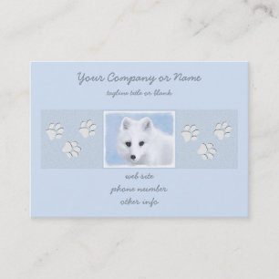 Arctic Fox Painting - Originele Wildlife Art Visitekaartje