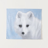 Arctic Fox Painting - Originele Wildlife Art Wandkleed (Voorkant (horizontaal))
