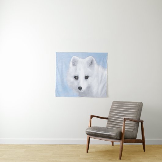 Arctic Fox Painting - Originele Wildlife Art Wandkleed (In Situ (horizontaal))