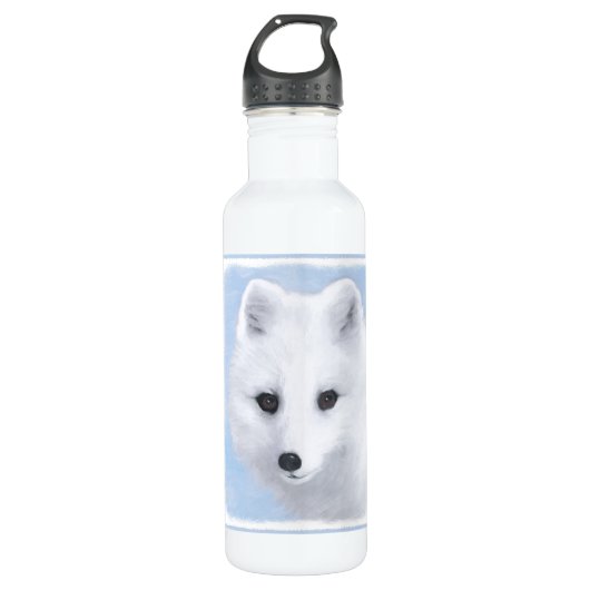 Arctic Fox Painting - Originele Wildlife Art Waterfles (Voorkant)