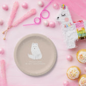 Arctic Fox Pink Winter Baby shower Paper Bord (Feest)