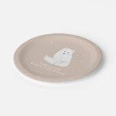Arctic Fox Pink Winter Baby shower Paper Bord (Gekanteld)