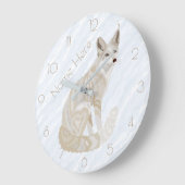 Arctic Fox Retro Chic Grijs Tan Optionele nummers Grote Klok (Hoek)