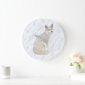Arctic Fox Retro Chic Grijs Tan Optionele nummers Grote Klok (Huis)