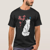 Arctic Fox Sakura Butterfly Cute Animal Lov T-shirt (Voorkant)