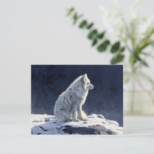 Arctic Fox schilderij Briefkaart (Staand voorkant)