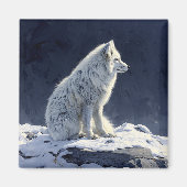 Arctic Fox schilderij Magneet (Voorkant)