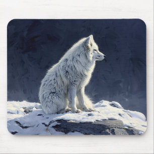 Arctic Fox schilderij Muismat