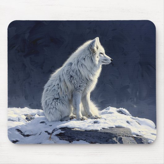 Arctic Fox schilderij Muismat (Voorkant)