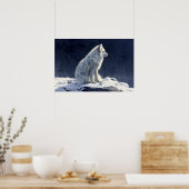 Arctic Fox schilderij Poster (Keuken)