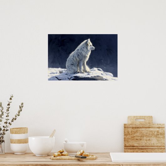 Arctic Fox schilderij Poster (Keuken)