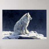 Arctic Fox schilderij Poster (Voorkant)