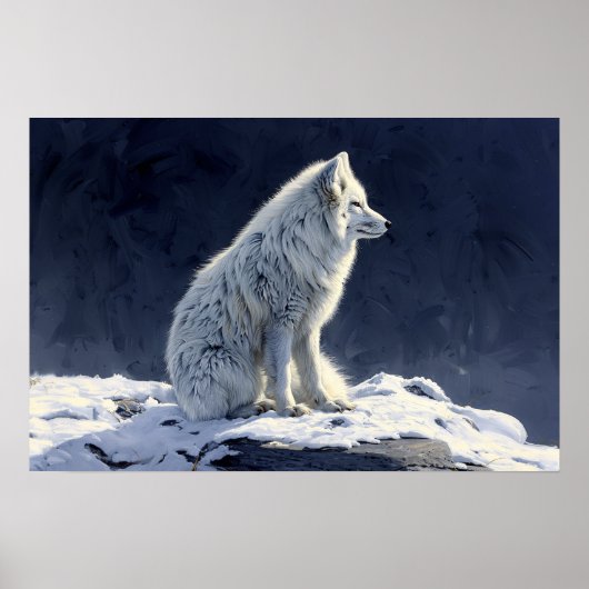 Arctic Fox schilderij Poster (Voorkant)