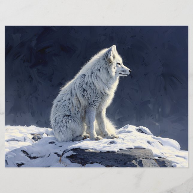 Arctic Fox schilderij Scrapbook papier (Voorkant)