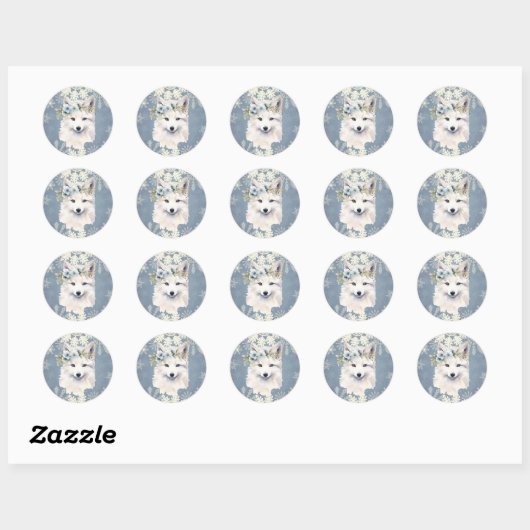 Arctic Fox Snowflake Stickers (Vel)